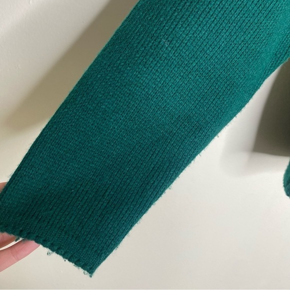Laura Daniels Petite Y2K Emerald Green Acrylic Cardigan Sweater Gold Size Medium - Picture 9 of 12